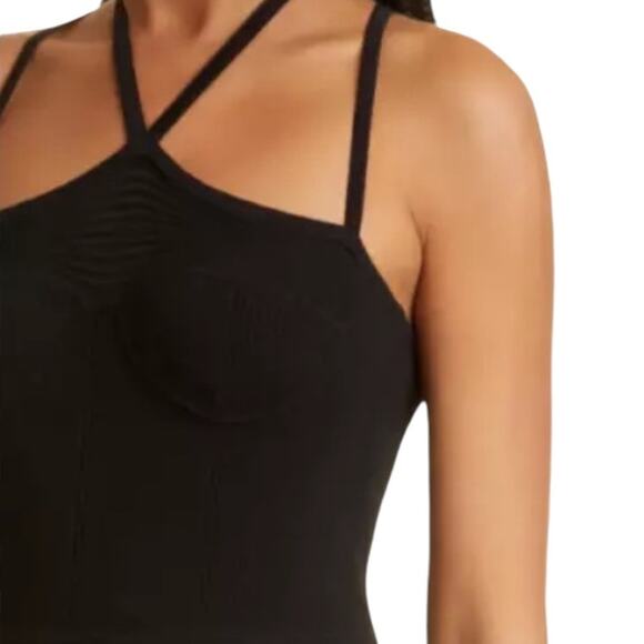 New NWT Ulla Johnson Black Ribbed Evie Midi Dress Size Medium - Picture 11 of 13